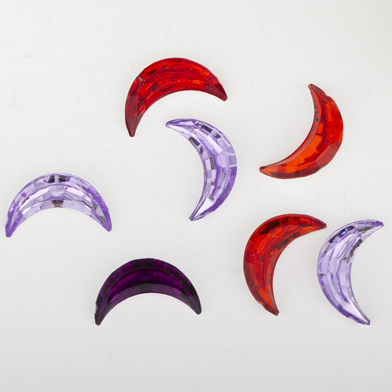 9*15mm亚克力尖底月亮钻 月牙超闪彩色美甲装饰 diy饰品配件