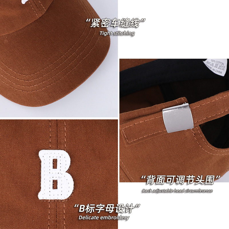 The B-letter cap for women is a Korean version of Instagram. It's versatile for spring and autumn and looks good on the face. It's a small winter coffee-colored baseball cap and a casual Japanese baseball cap Application Scenario