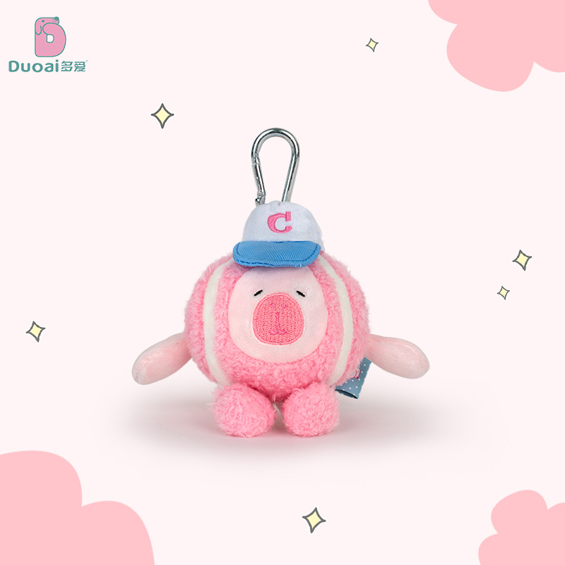 正版对爱运动豚仔网球毛绒玩具公仔挂件汽车钥匙挂饰背包装饰批发