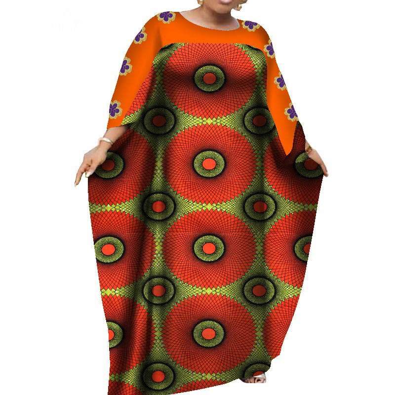 1件代发非洲妇女大码连衣裙 非洲民族风格棉质安卡拉长袍长裙详情图4