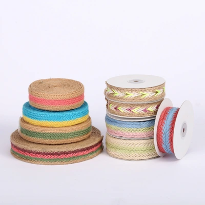Diy Hand-Decorated 3.5 Cm Color Woven Belt Textile Clothing Accessories Hemp Woven Belt Jute Lace Wholesale