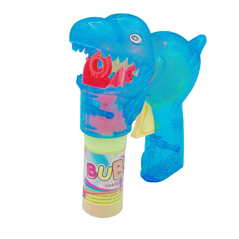 Automatic inertial lighting, children's outdoor toys, cartoon dinosaurs, bubble guns, cross-border foreign trade supplies, set up stalls at night markets Item Picture