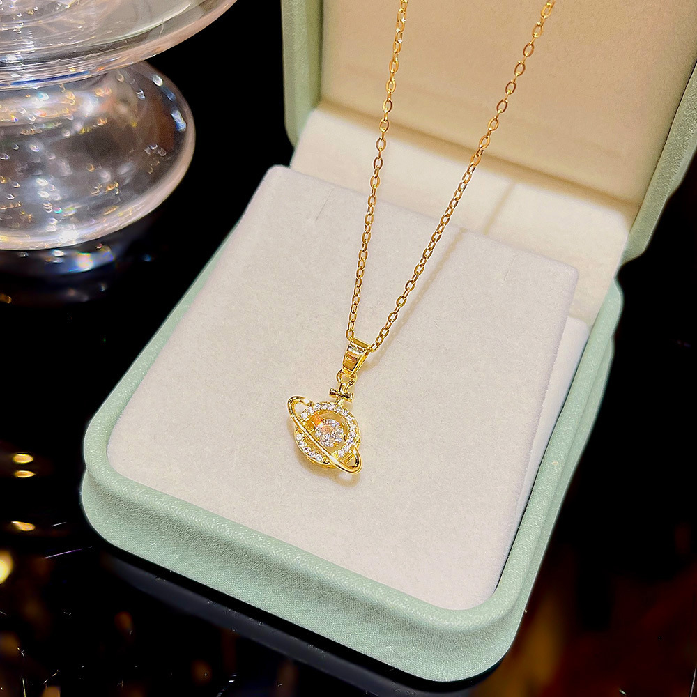 Light Luxury Necklace Does Not Fade Female Ins Trend Network Red Simple Planet Pendant Clavicle Chain New Temperament Minority Choker details Picture
