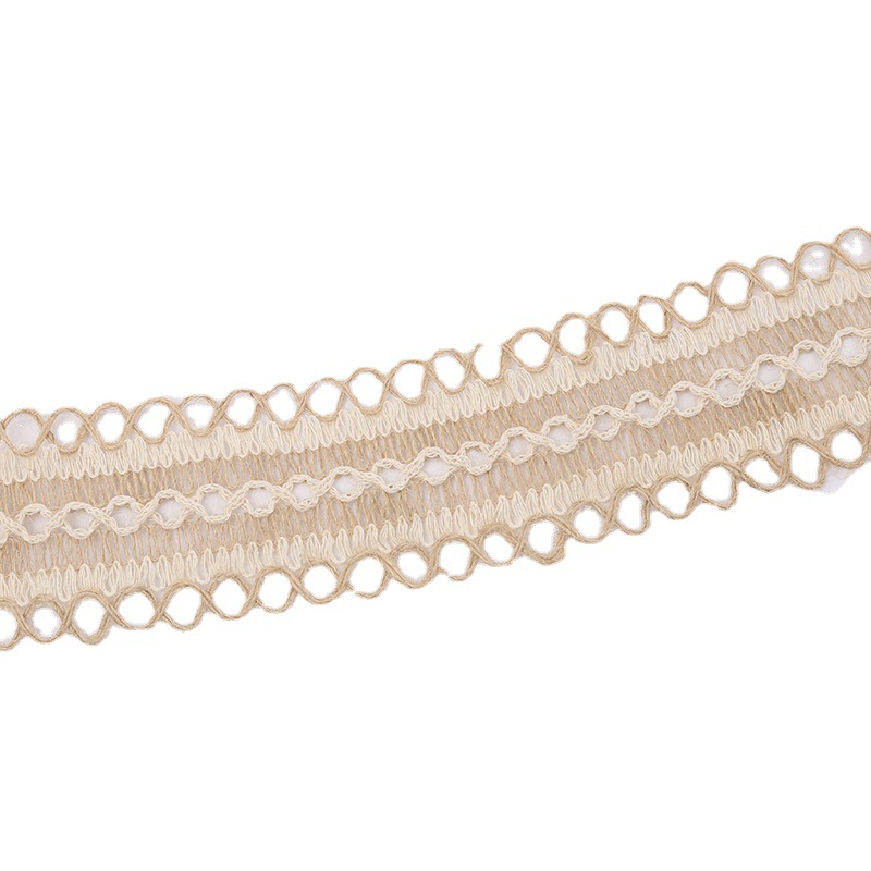 Natural Jute New Lace Curtain Clothing Diy Accessories Hollow Lace Fabric Vintage Bridal Headwear Wholesale Item Picture
