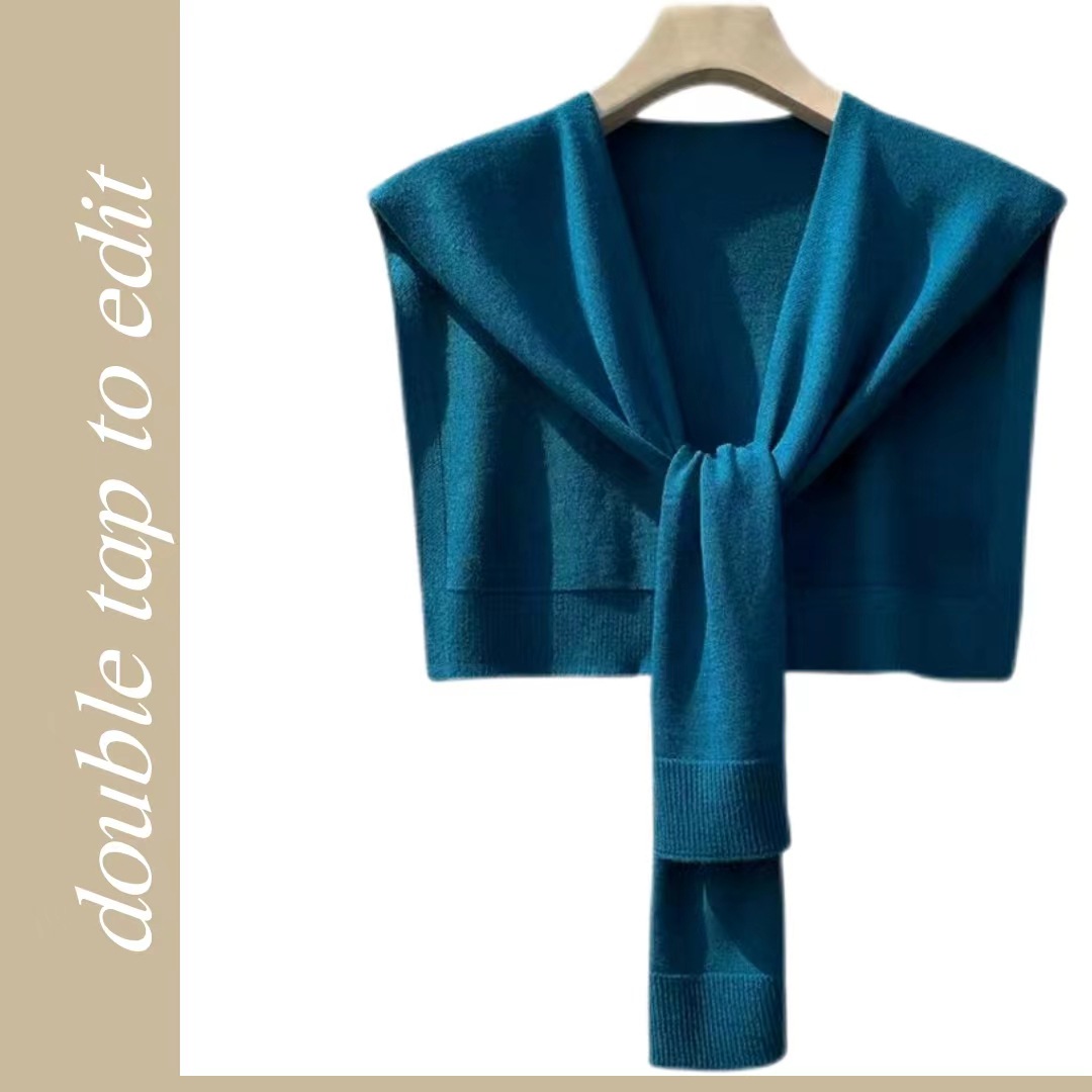 Spring And Autumn Knitted Shawl With Female Fashion Fashion High-Grade Temperament On The Shoulder Green Summer With Skirt Neck Protection Application Scenario