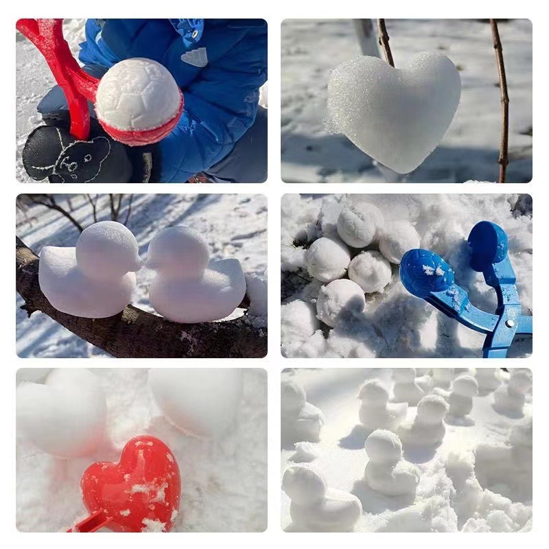 冬季雪球夹儿童户外工具打雪仗夹夹球器小黄鸭雪夹模具批发详情图3