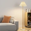 HR floor lamp, Nordic living room, light luxury, ins style, bedroom, study, solid wood, retro American minimalist pleated table lamp, standing Specification image