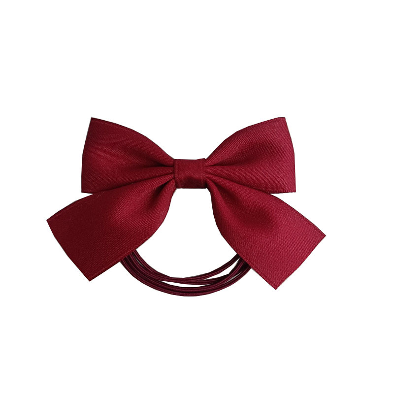 Korean Original Sweet Girl Students Solid Color Bow Headstring High Elastic Multi-Strand Leather Band Hair Rope Headstring Accessories Application Scenario