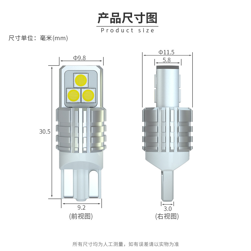 Wheat T10-6-3030 Headlight Manufacturers Direct Sales Led High Light Wide Pressure Decoding Multi-Color Optional details Picture