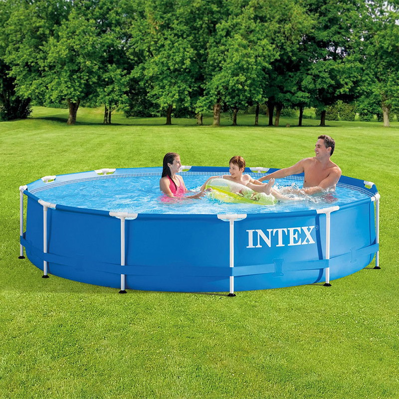 INTEX28205 跨境专供户外野营圆形管架水池家庭戏水泳池