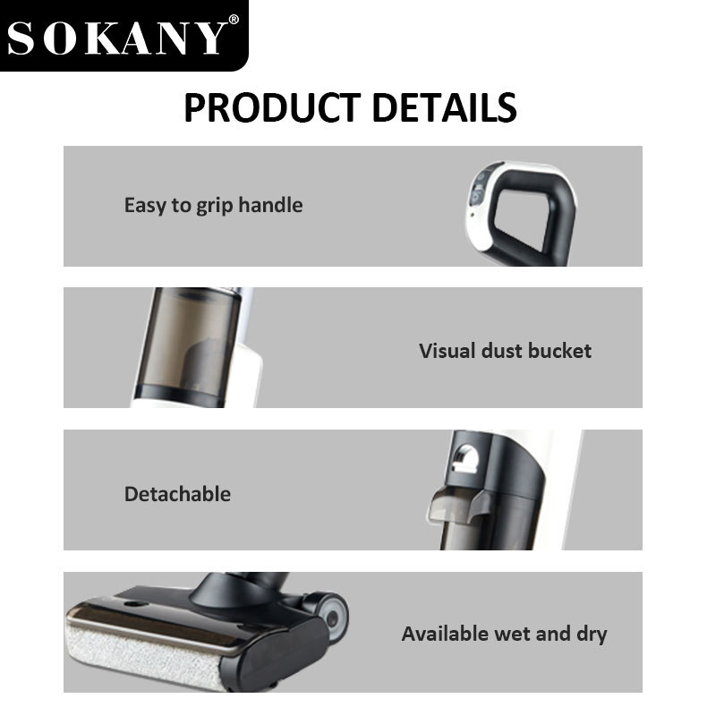 Export SOKANY13040 cordless VACUUM CLEANER, dry and wet dual-purpose vacuum cleaner, dust collector Specification image
