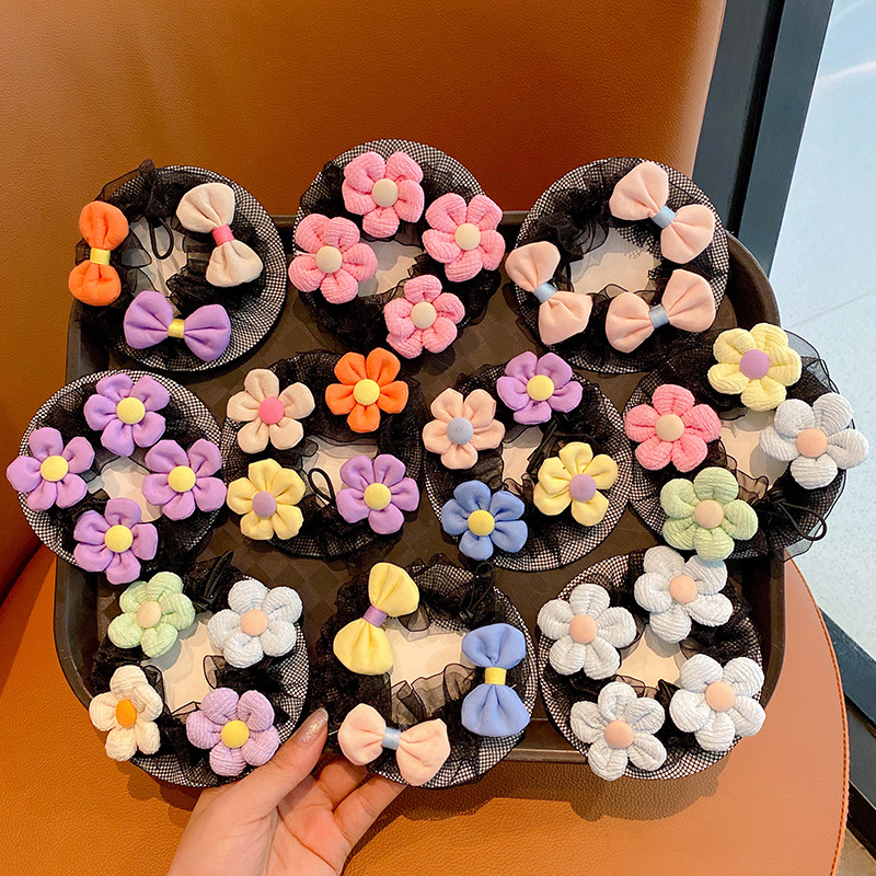 Children Dance Special Hairnet Girl Ball Hair Tray Hair Band Headwear 2023 New Net Head Flower Jewelry Specification drawing