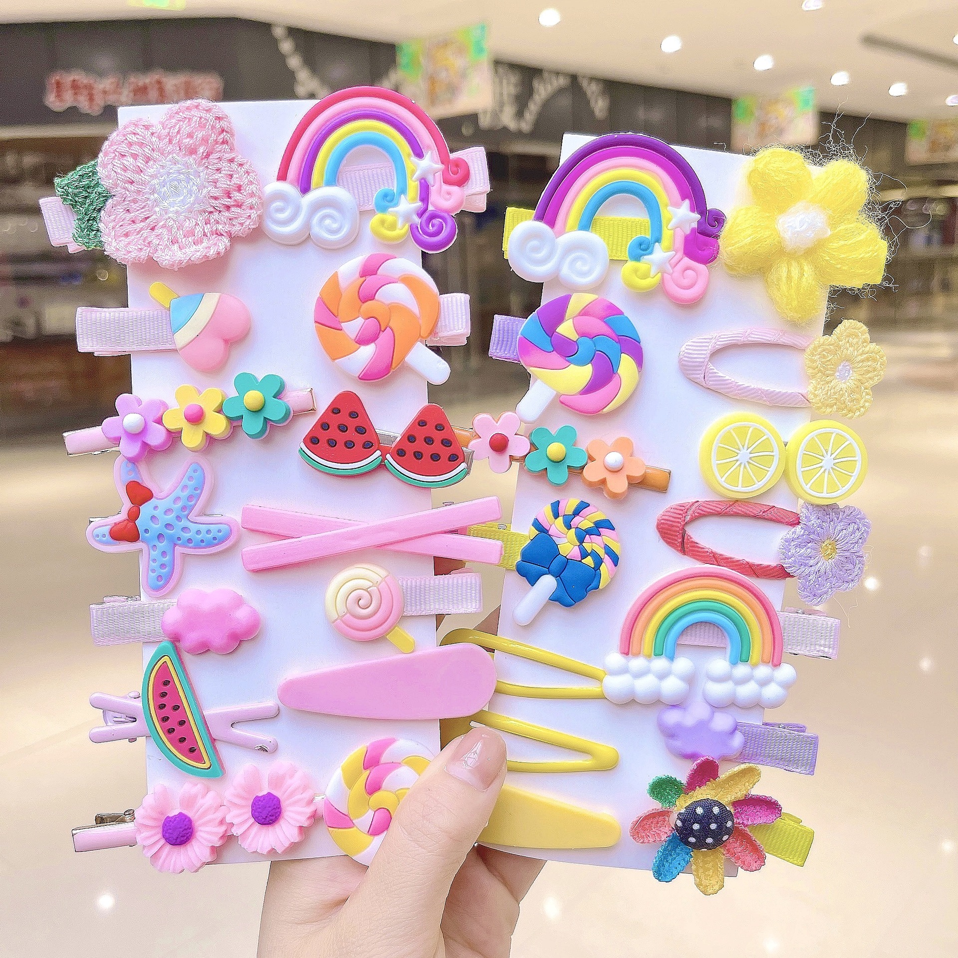 Korean Children's Hair Clip Side Clip Mesh Red Color Hair Card Cute Princess Candy Color Hair Accessories Baby Clip Headdress details Picture