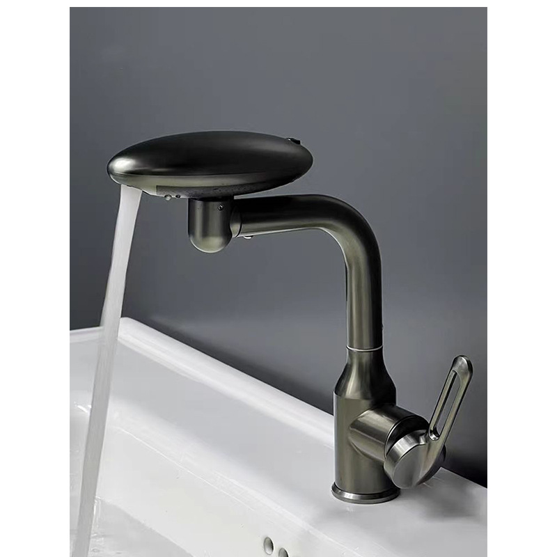 Gun Gray Washbasin Hot And Cold Household Washbasin Washbasin Washbasin Multifunctional Rotating Rain Waterfall Faucet Copper Specification drawing