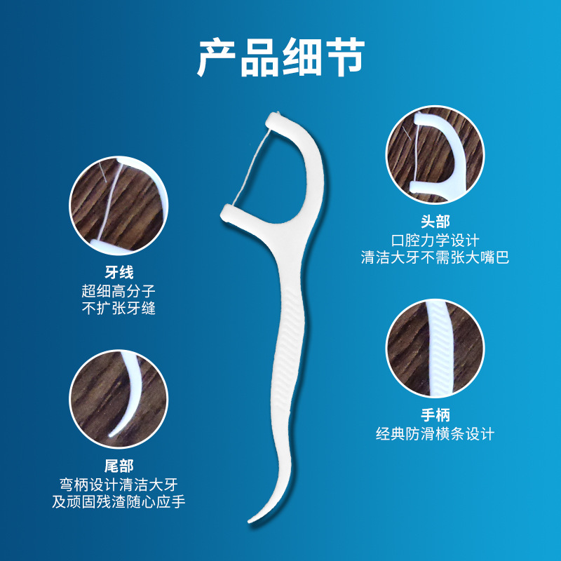 Disposable dental floss picks, home oral care, individually packaged toothpicks, ultra-fine dental floss, tartar removal and interdental cleaning floss Application Scenario
