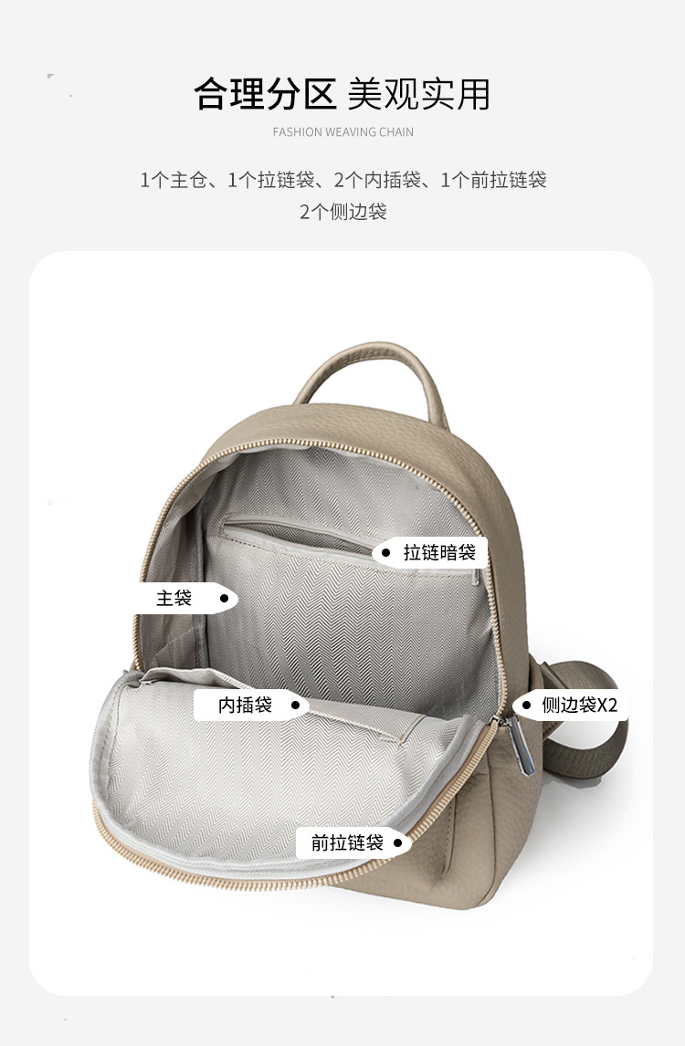 跨境高级感双肩包女2025春季新款简约时尚女士包旅行休闲质感背包详情4
