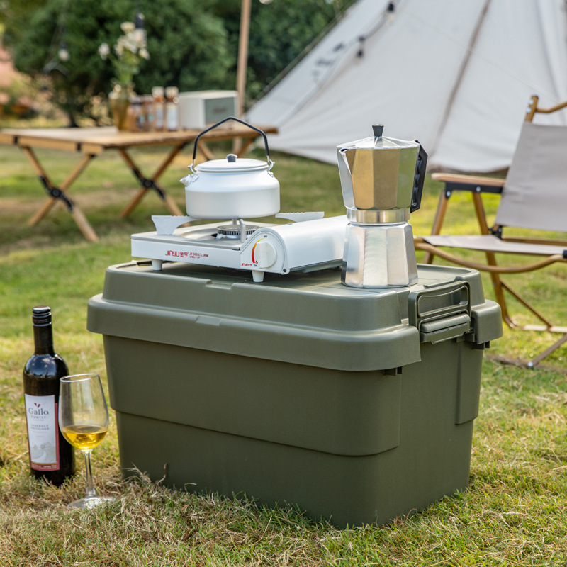 Vehicle-mounted storage box, car trunk storage box, handle toolbox, thickened and enlarged, outdoor camping storage box Specification image