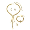 A new cross-border simple and fresh necklace and earring set, featuring a diamond-encrusted niche design, collarbone chain and versatile index finger ring Item Picture
