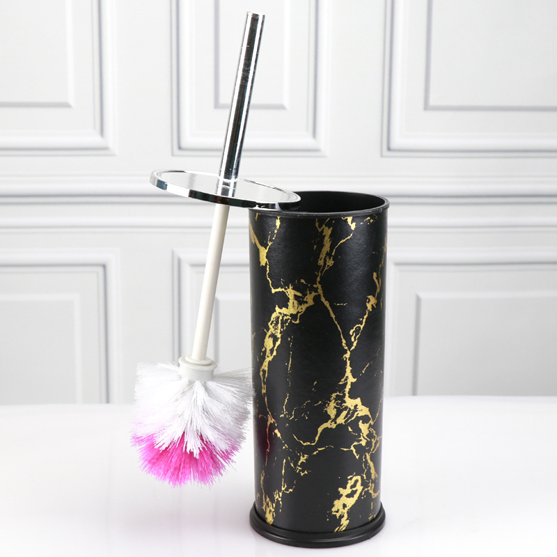 Wholesale Household Marble Toilet Brush Long Handle Soft Hair Wash Toilet Plastic Brush Toilet Cleaning Set 8777 details Picture