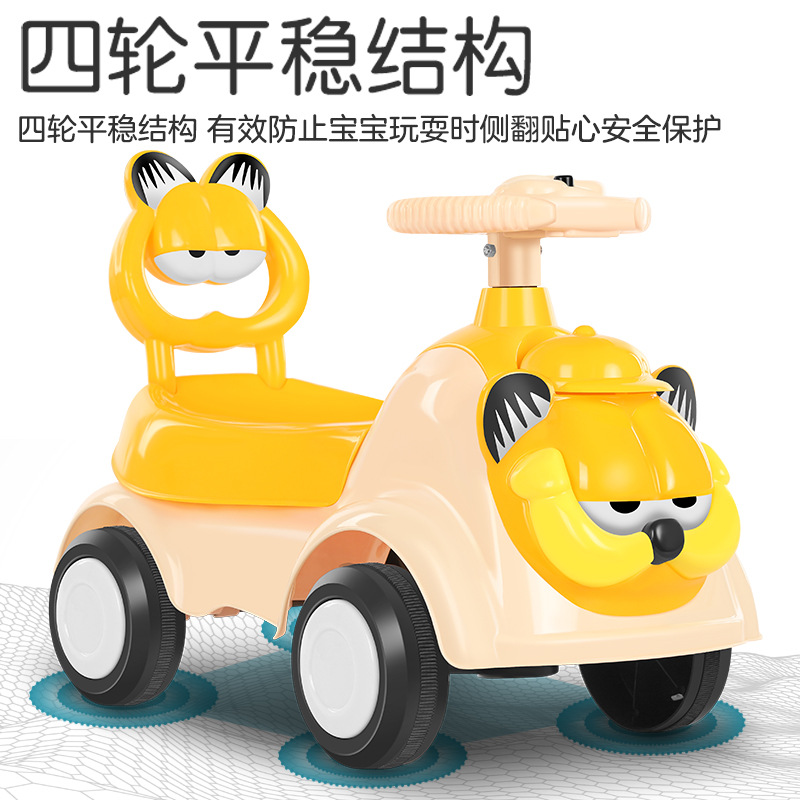 儿童扭扭车加菲猫滑行车带灯光音乐溜溜车1-3岁男女宝宝玩具车详情图3