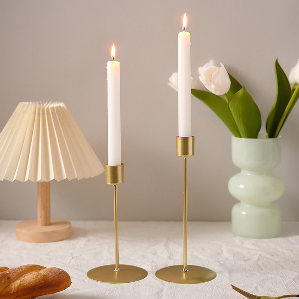 Nordic home light luxury style candlestick ornaments, retro candlelight dinner props, simple home romantic table decorations