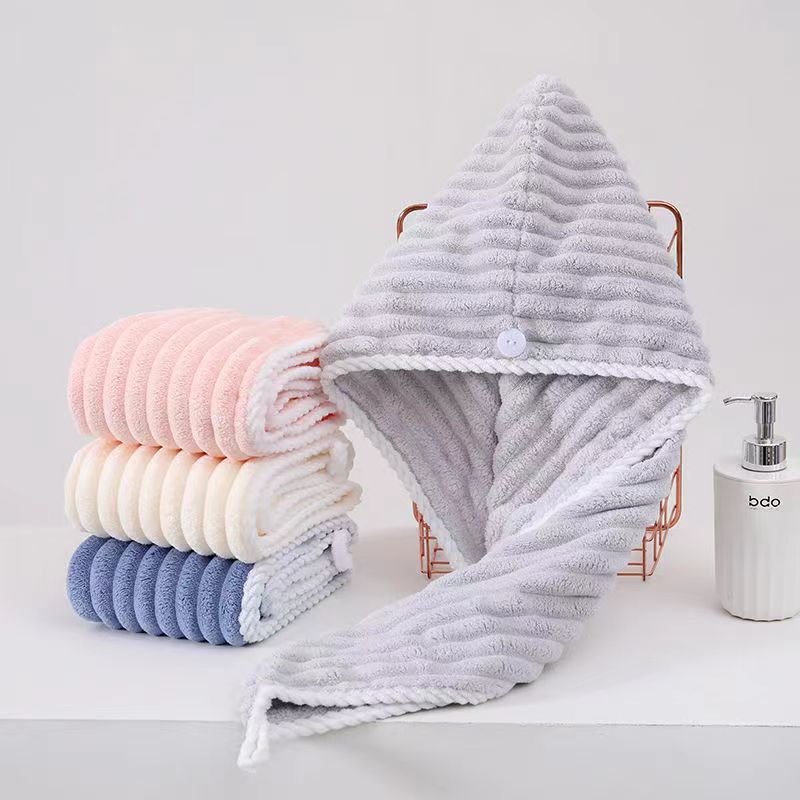 Dry hair cap, quick-drying women's pullover bow, super absorbent bath cap, adult thickened, super thick dry hair towel, no shedding details Picture