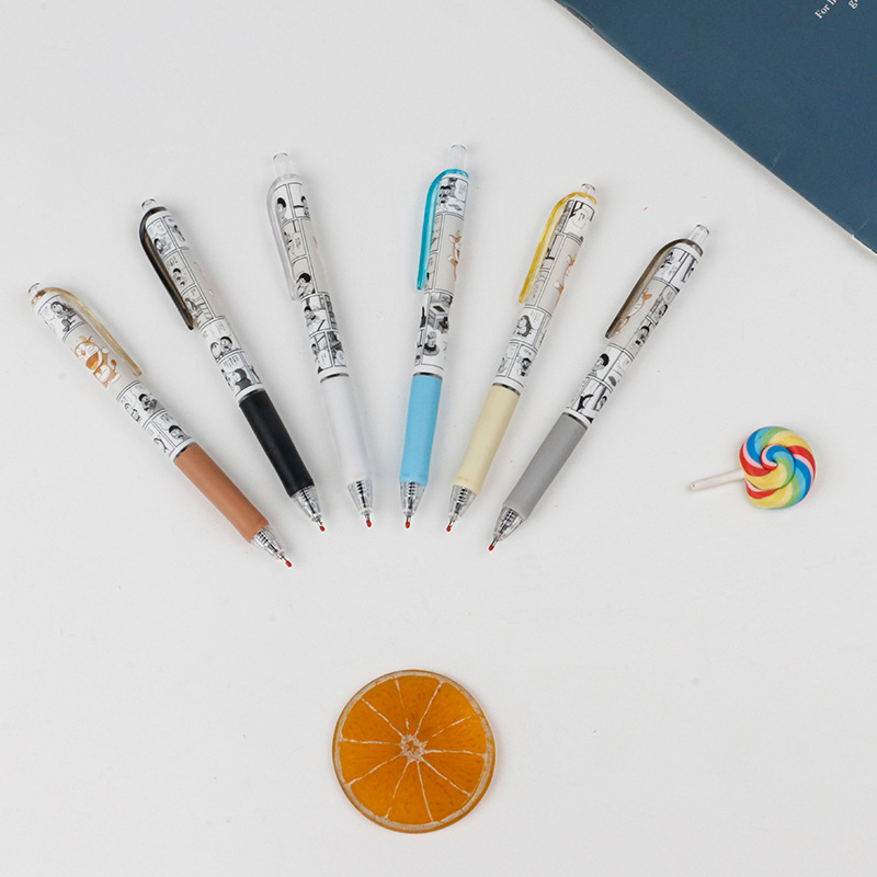 High appearance level, super cute limited edition Doraemon student supplies, press gel pen, signature pen, fountain pen 0.5mm black