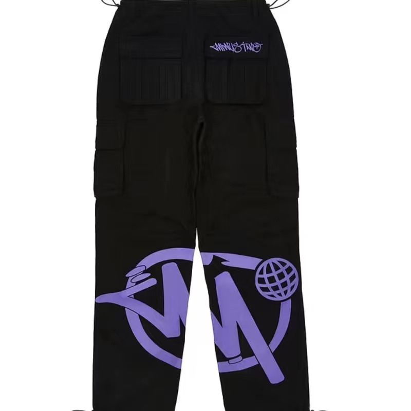 Hip Hop Brand Retro American Men's Pants Street Summer Casual Straight Pants European Printed Elastic Neutral Pants Item Picture