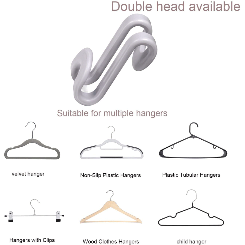 迷你衣架连接挂钩PP塑料衣架挂钩家用衣柜收纳整理可叠加衣服钩子详情图5