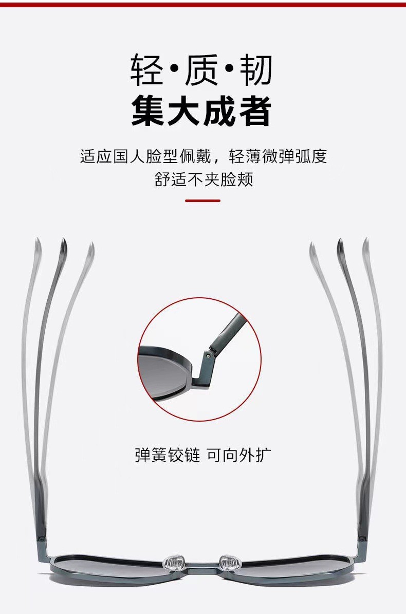 铝镁偏光太阳镜uv400日夜两用变色眼镜户外驾驶男士墨镜高级感详情5