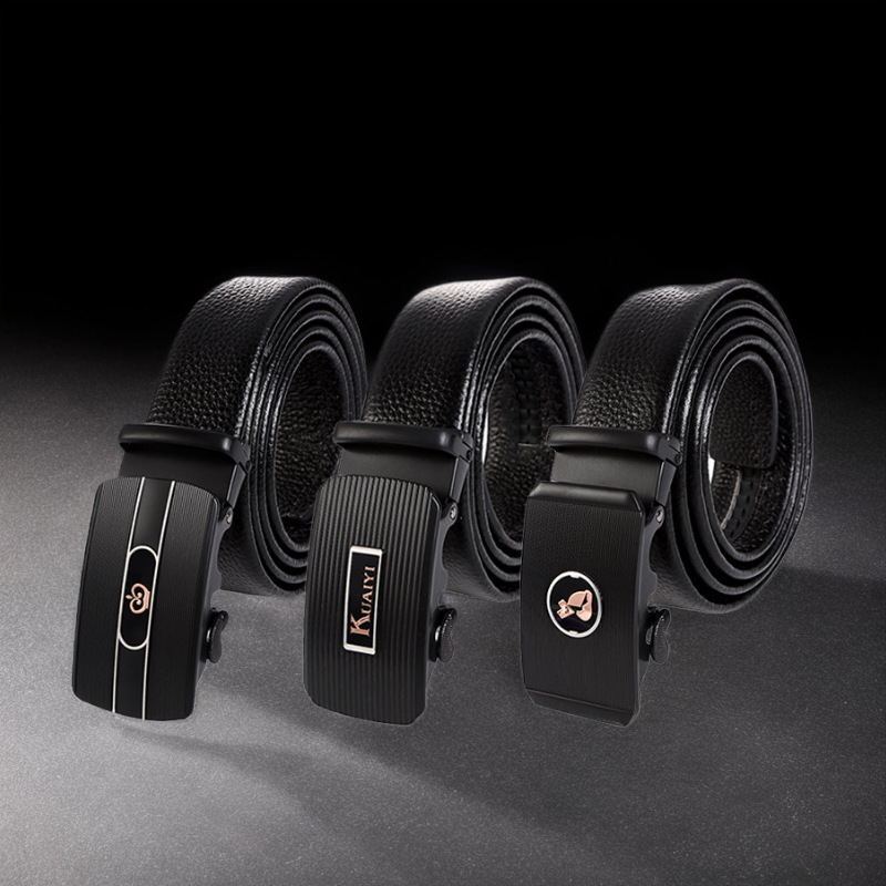 皮带男新款合金皮带 男士皮U自动扣商务腰带百搭年轻人潮休闲裤带