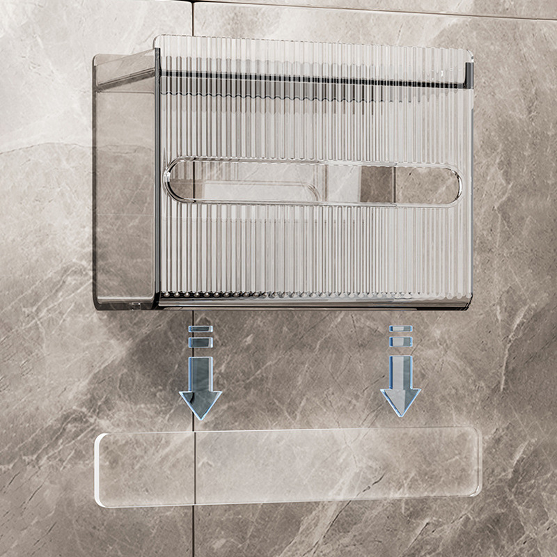 New light luxury acrylic tissue box, bathroom waterproof wall-mounted, no need for drilling, kitchen, toilet and living room tissue box Application Scenario
