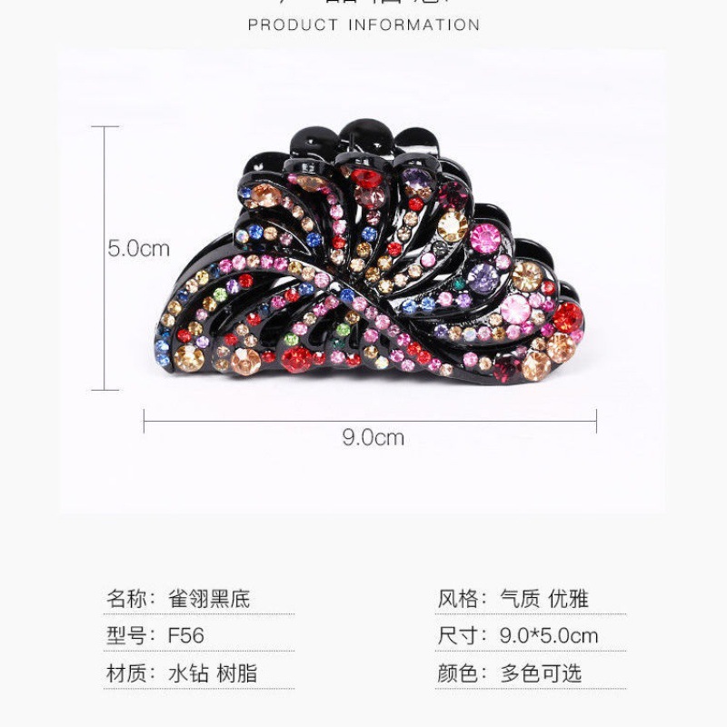 Amazon large hair clips, large quantity, new hair clips, women's back head, cross-border water diamond headwear wholesale Specification image