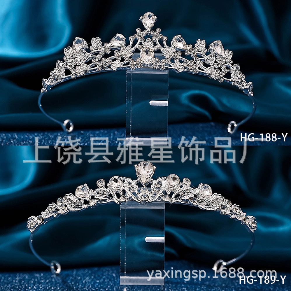 New diamond and silver princess headwear wedding dress from Europe and America, super shiny crystal bridal hair crown, princess crown