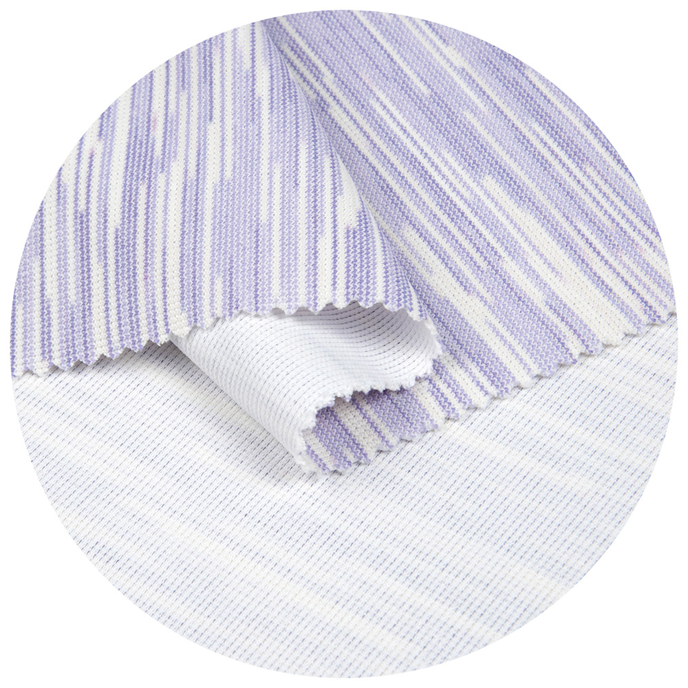 Imitation colored cotton ribbed small sweatshirt, elastic striped sportswear, casual home wear, sweatshirt, T-shirt, striped fabric knitted fabric Item Picture