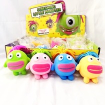 Cross-border explosive creative little flour monster Knead music toy pull hair monster slow rebound decompression toy wholesale