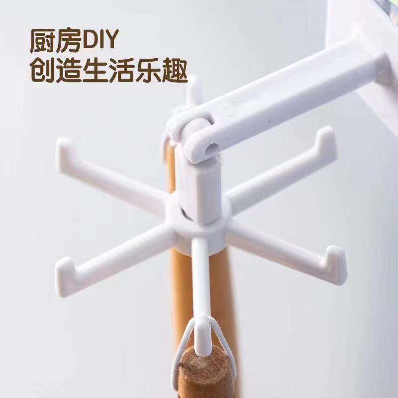 The kitchen multi-functional storage 360-degree rotating wall-mounted adhesive hook is a powerful and creative rotating hook for hanging on the wall Specification image