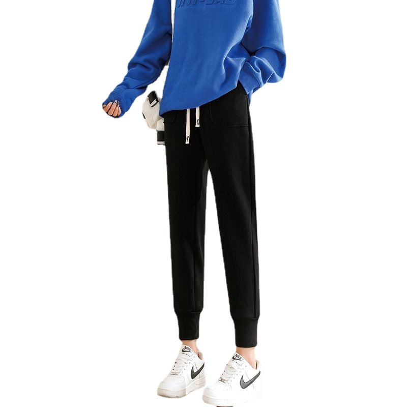 Autumn and winter nano warm and windproof women's sweatpants, winter fleece thickened, cold-resistant, slimming, sporty and casual, tight-fitting Item Picture