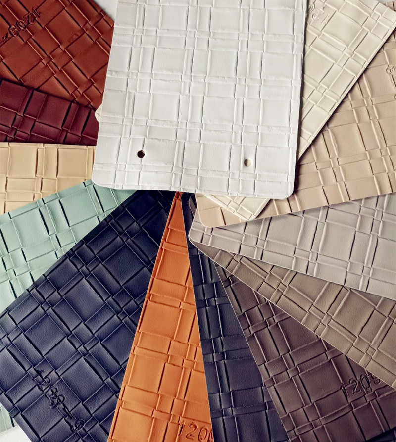Woven sofa leather fabric, PVC leather throw pillows, bags, car interiors, soft and hard packages, waterproof and scratch-resistant leather details Picture