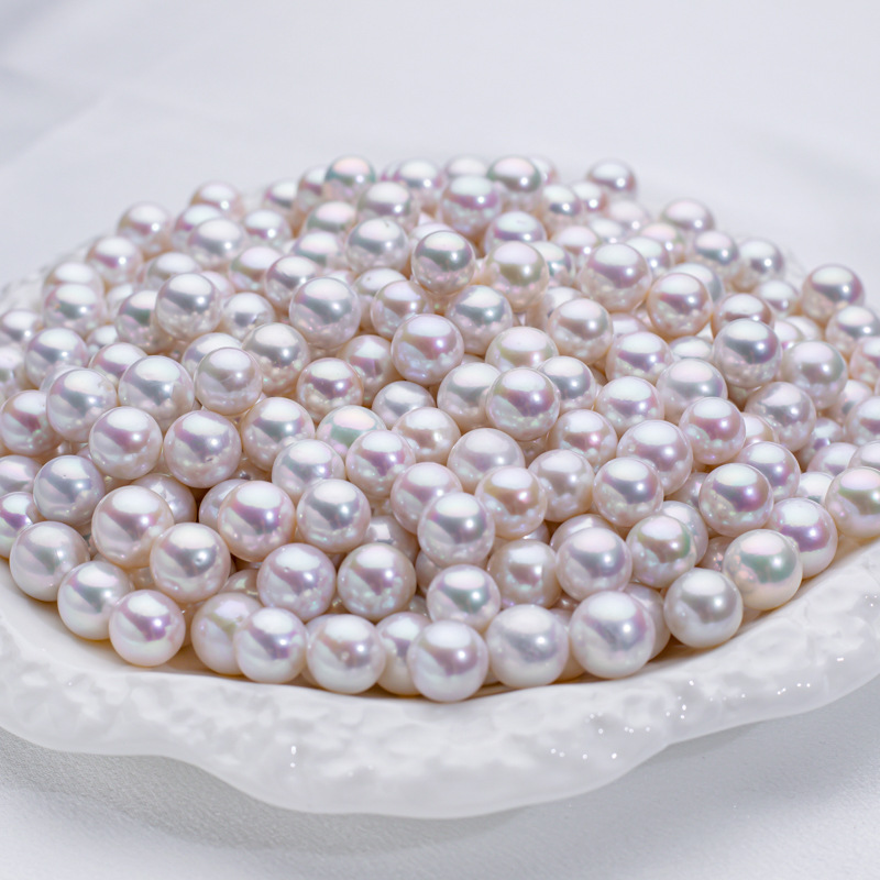 Wholesale of 9-14 Zhuji natural freshwater pearls, Edison white 4A and 5A grade, perfectly round with slight flaws, bare pearls Specification image