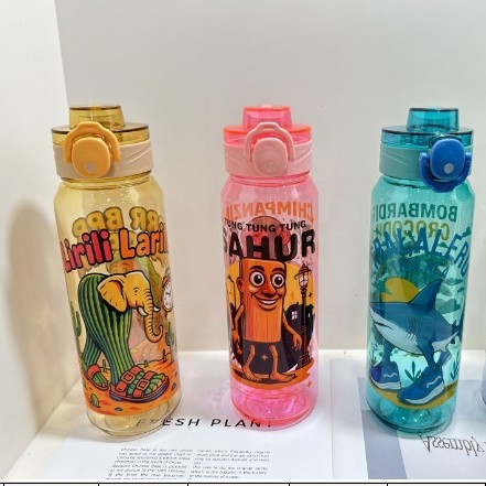 Wholesale of cross-border best-selling Shan Hai Jing series water cups, children's water cups, straws for direct drinking, and portable space cups for students Specification drawing