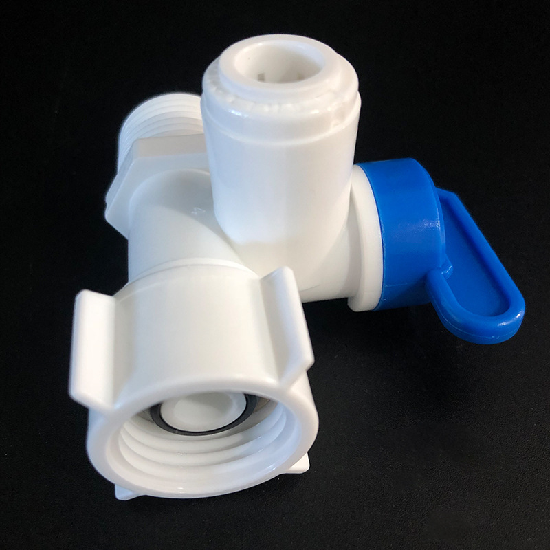 净水器配件塑料进水三通球阀4分转3分快接进水三通球阀一体式塑料water filter accessory