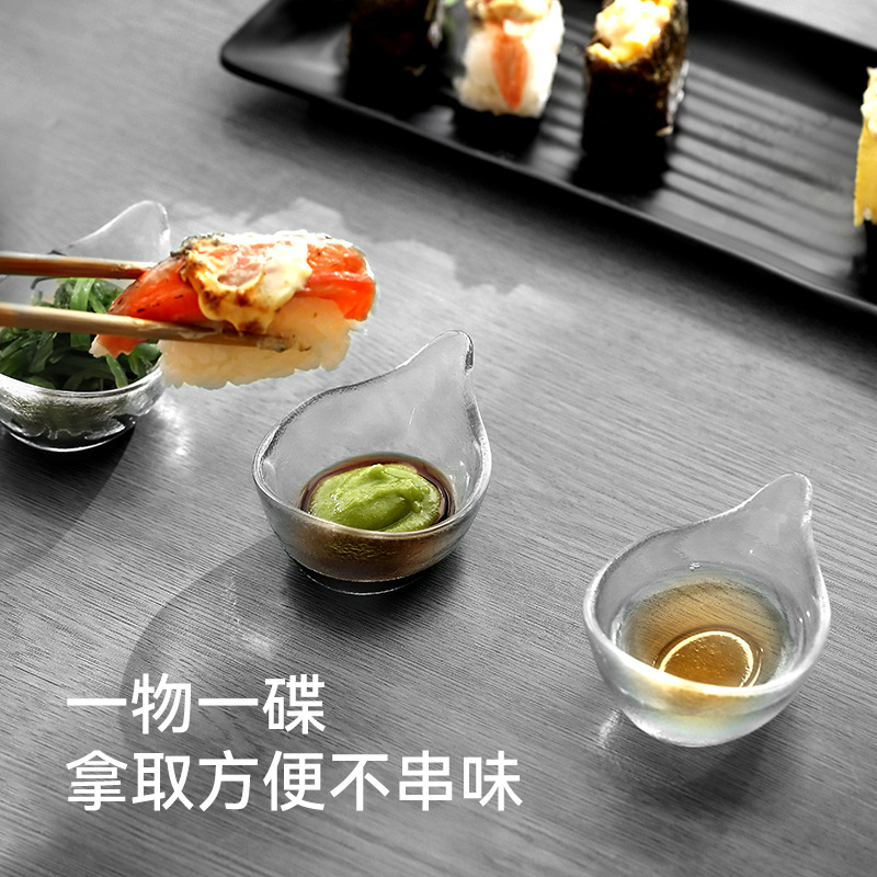 FaSoLa日式透明玻璃小料碟酱油碟家用蘸料调料碗蔬菜水果沙拉碗详情图4