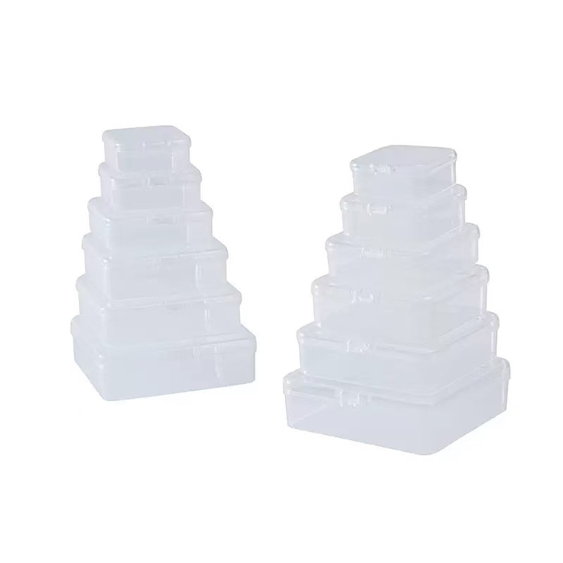 5.5cm square PP plastic semi-transparent packaging box, small material box with lid, parts and jewelry box Item Picture