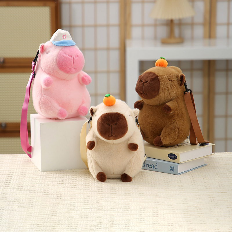 可爱卡通水豚毛绒包软萌百搭包包斜跨女秋冬款玩偶包包毛绒高级感