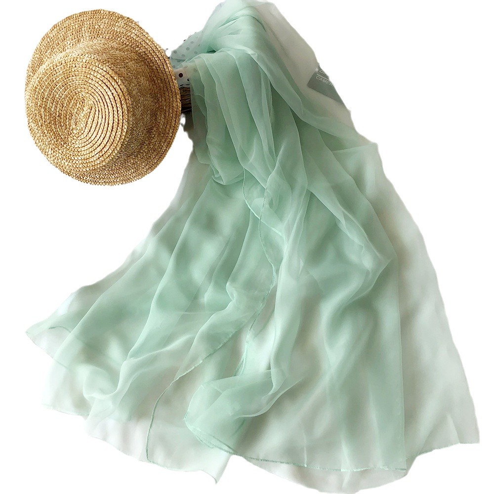 Spring Summer Fall Sun Protection Beach Towel Women's Silk Silk Silk Monochrome Ice Silk Shawl Korean Scarf Gauze Air Conditioning Towel Item Picture