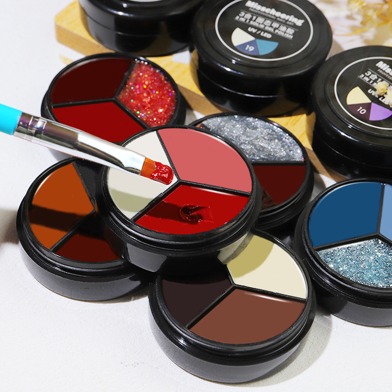 shanilak nuevo estilo japonés pegamento de uñas de estado sólido pegamento de pintura crema sólida tienda de uñas especial conjunto de cosméticos al por mayor Specification image