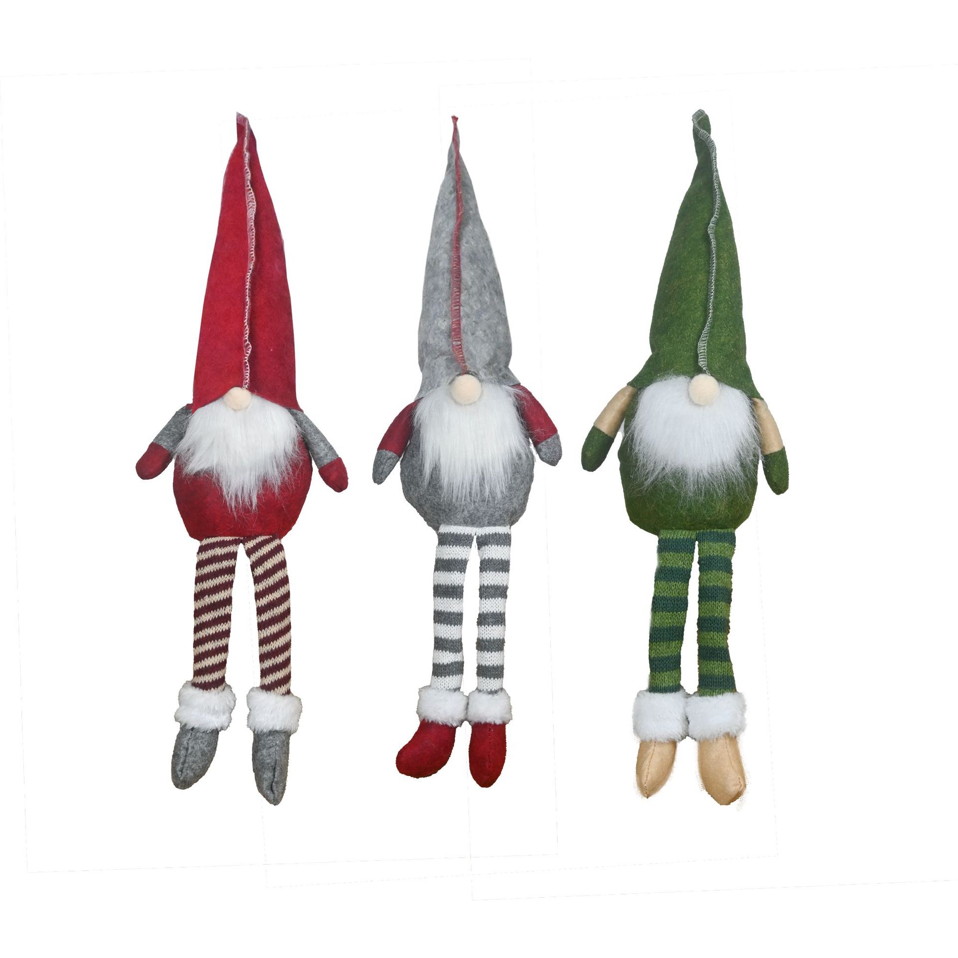 圣诞节装饰摆件圣诞老人毛绒公仔长腿鲁道夫摆件创意圣诞礼物白底实物图