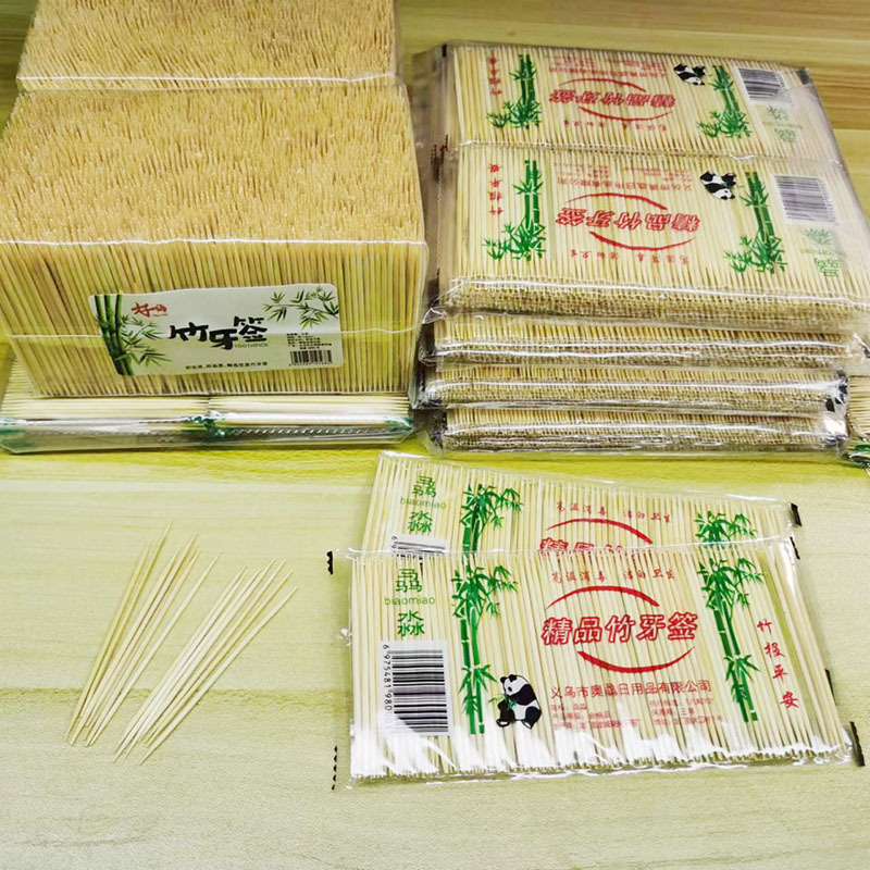 Bamboo Toothpick Natural Bamboo Toothpick Disposable Double Head Catering Wholesale Bamboo Fruit Pick Thick Fine Pick Thick Single Head details Picture