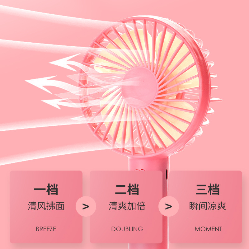 Factory Direct 2024 Cross-Border Handheld Small Fan Usb Mini Portable Desktop Gift Holder Small Fan details Picture